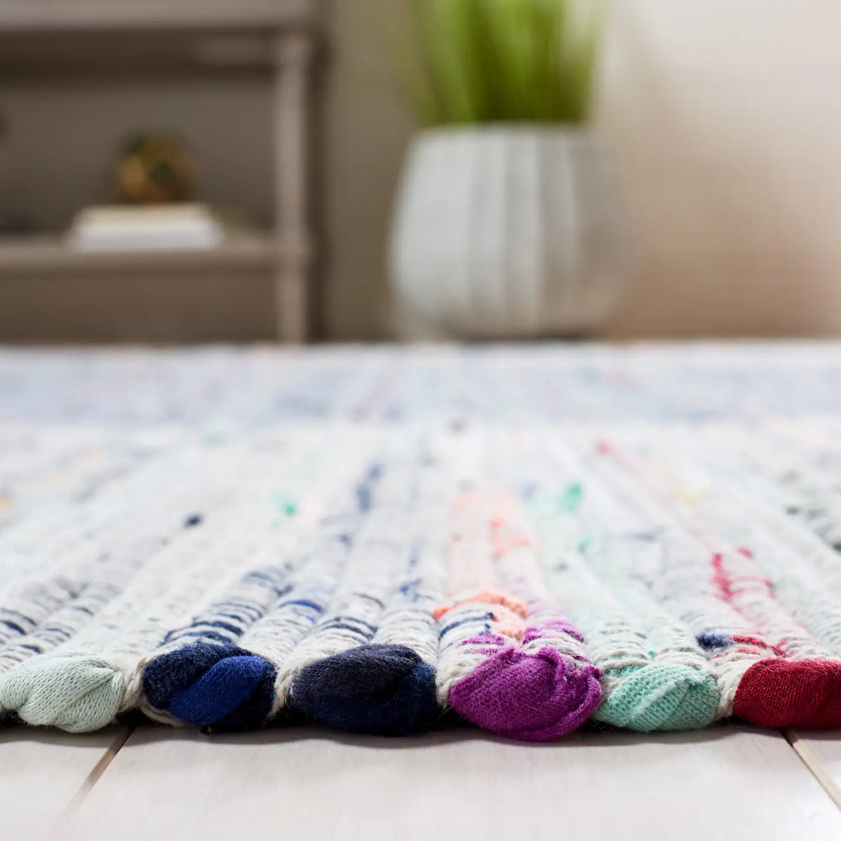 Safavieh Rag Rug 4'-0" x 6'-0" Rug in Purple / Blue