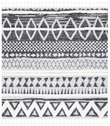 Safavieh Moroccan Tassel Shag 6'-7" x 6'-7" Rug in Grey / Black