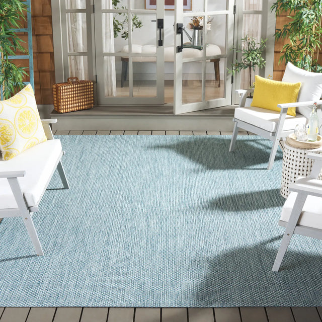 Safavieh Courtyard 10'-0" x 14'-0" Rug in Aqua / Grey
