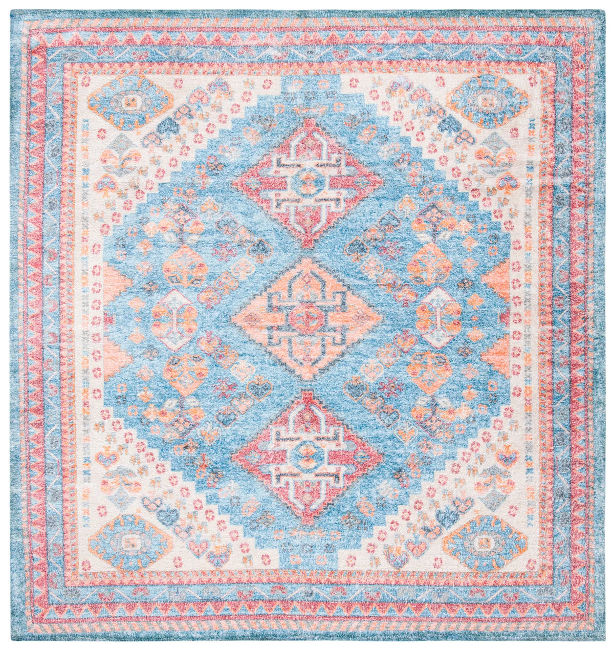 Safavieh Saffron 6'-0" x 6'-0" Rug in Blue / Rust