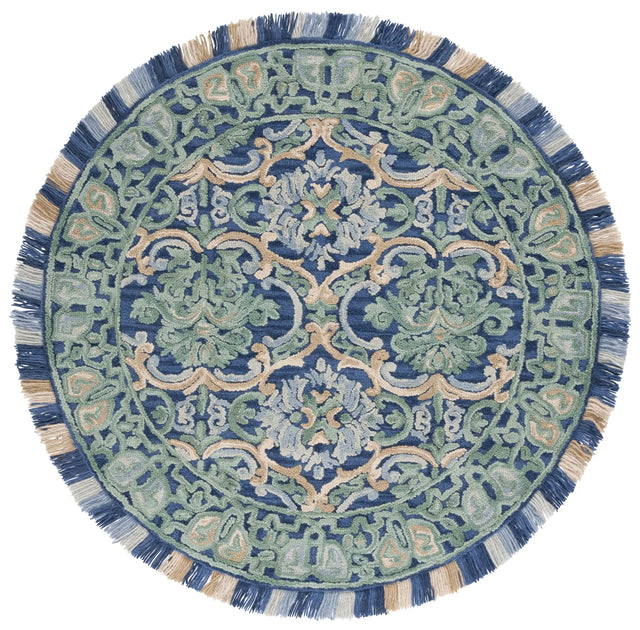Safavieh Blossom 6'-0" x 6'-0" Rug in Navy / Green
