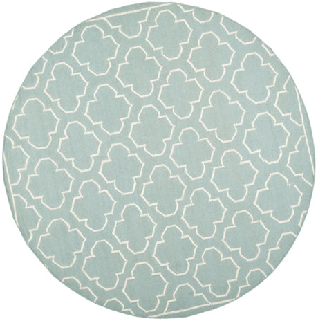 Safavieh Dhurries 7'-0" x 7'-0" Rug in Blue / Ivory