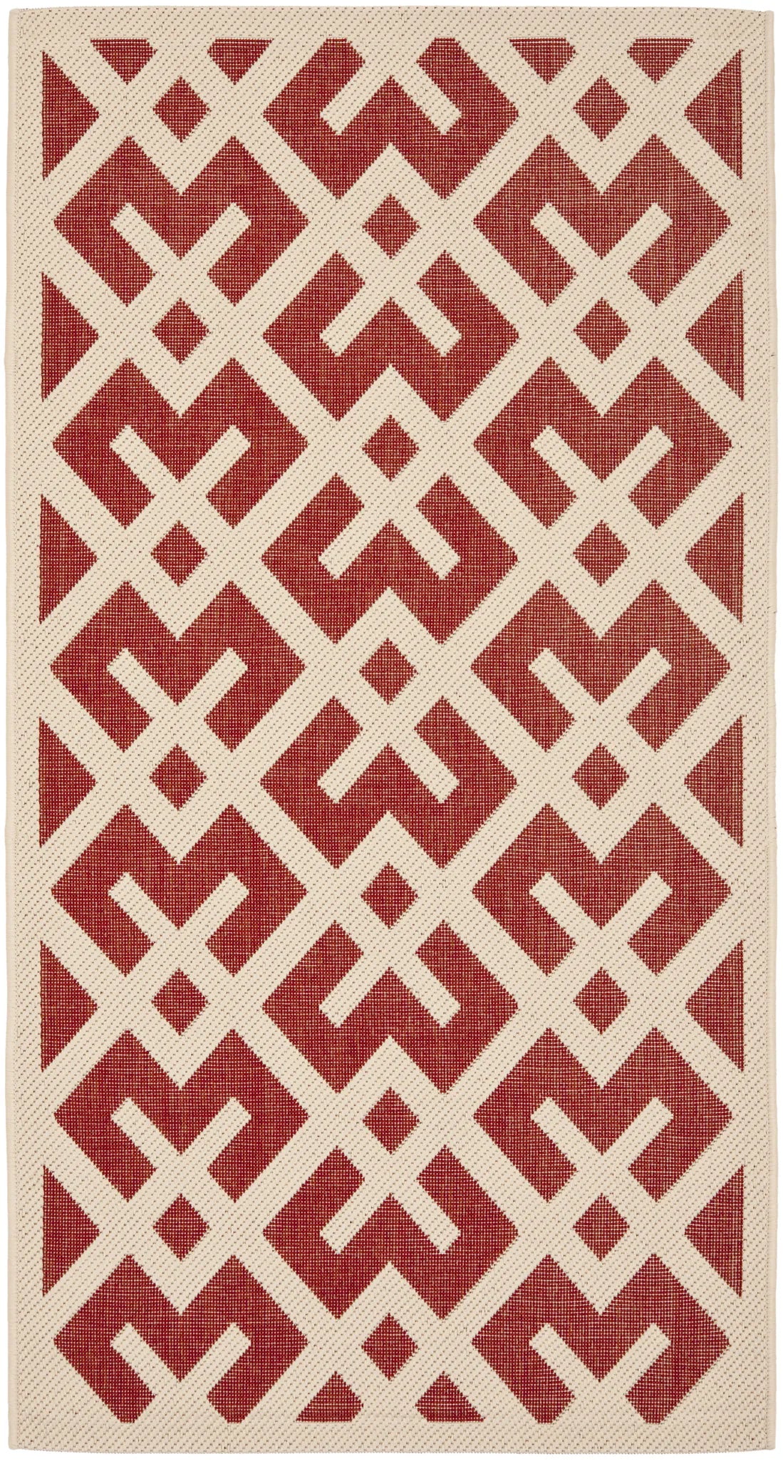 Safavieh Courtyard 2'-7" x 5'-0" Rug in Red / Bone
