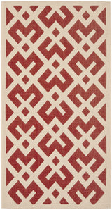 Safavieh Courtyard 2'-7" x 5'-0" Rug in Red / Bone