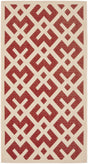 Safavieh Courtyard 2'-7" x 5'-0" Rug in Red / Bone