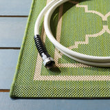 Safavieh Courtyard 4'-0" x 5'-7" Rug in Green / Beige
