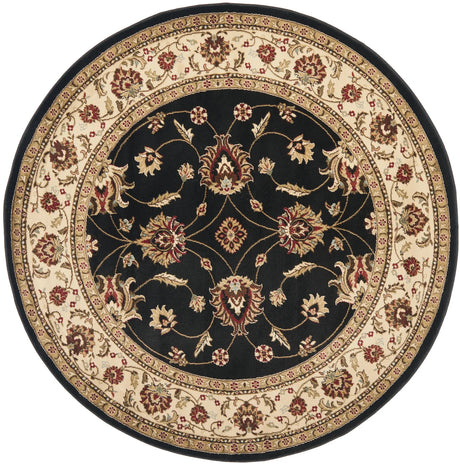 Safavieh Lyndhurst 5'-3" x 5'-3" Rug in Black / Ivory