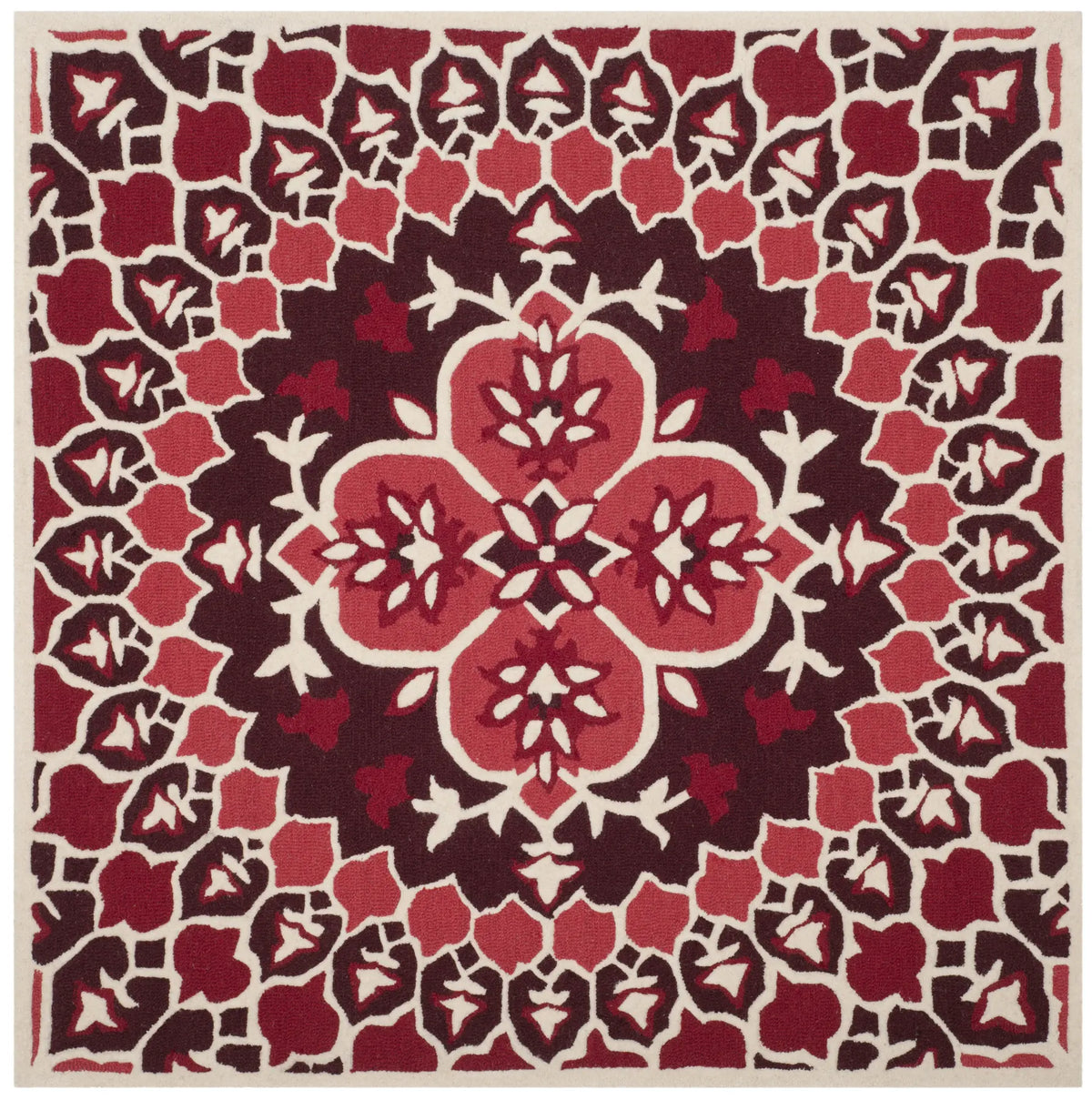 Safavieh Bellagio 5'-0" x 5'-0" Rug in Red / Ivory