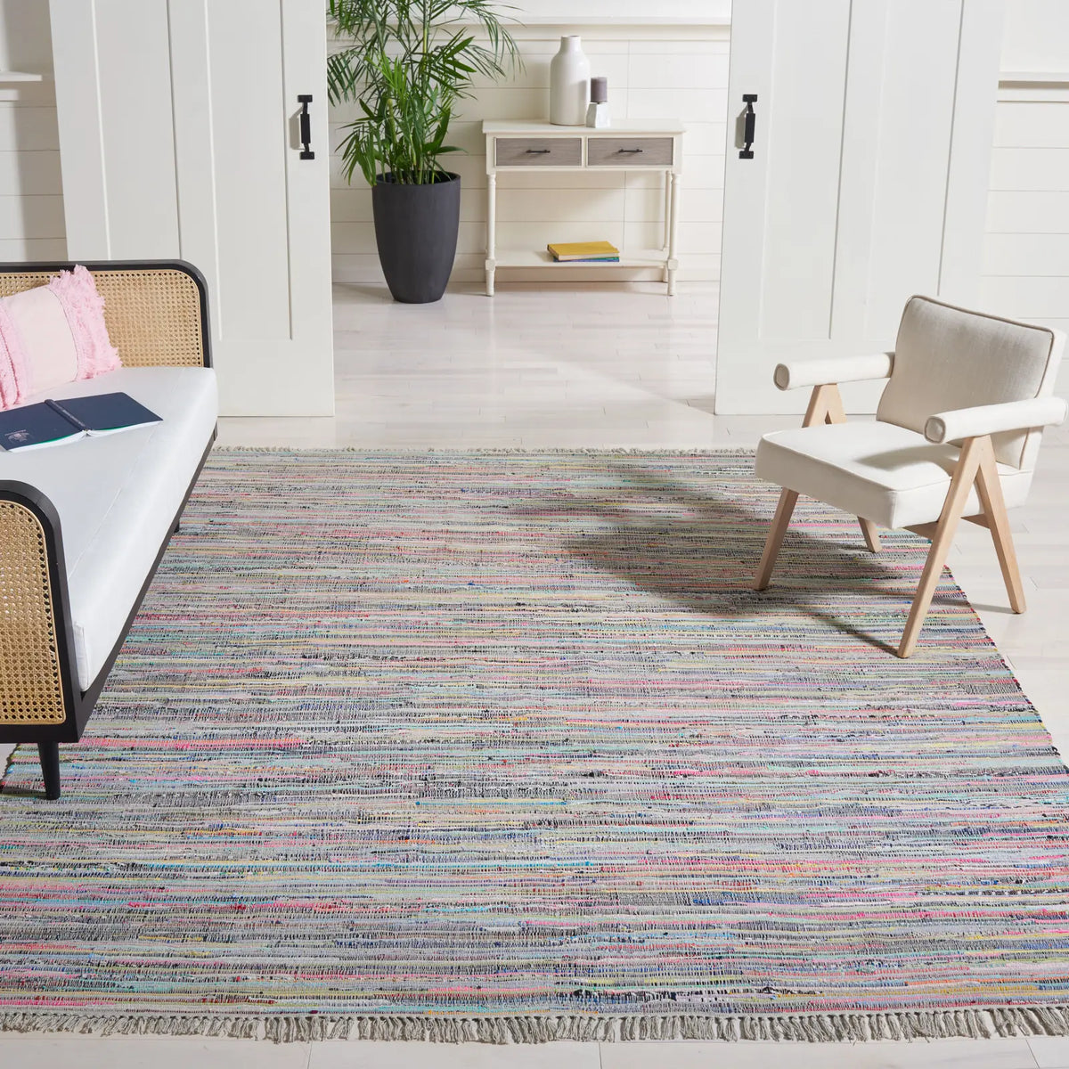 Safavieh Rag Rug 10'-0" x 14'-0" Rug in Grey / Multi