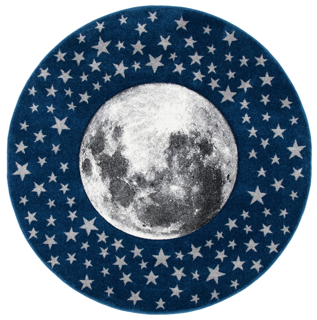 Safavieh Carousel Kids 100 5'-3" x 5'-3" Rug in Navy / Grey