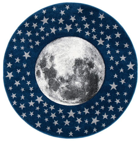 Safavieh Carousel Kids 100 5'-3" x 5'-3" Rug in Navy / Grey