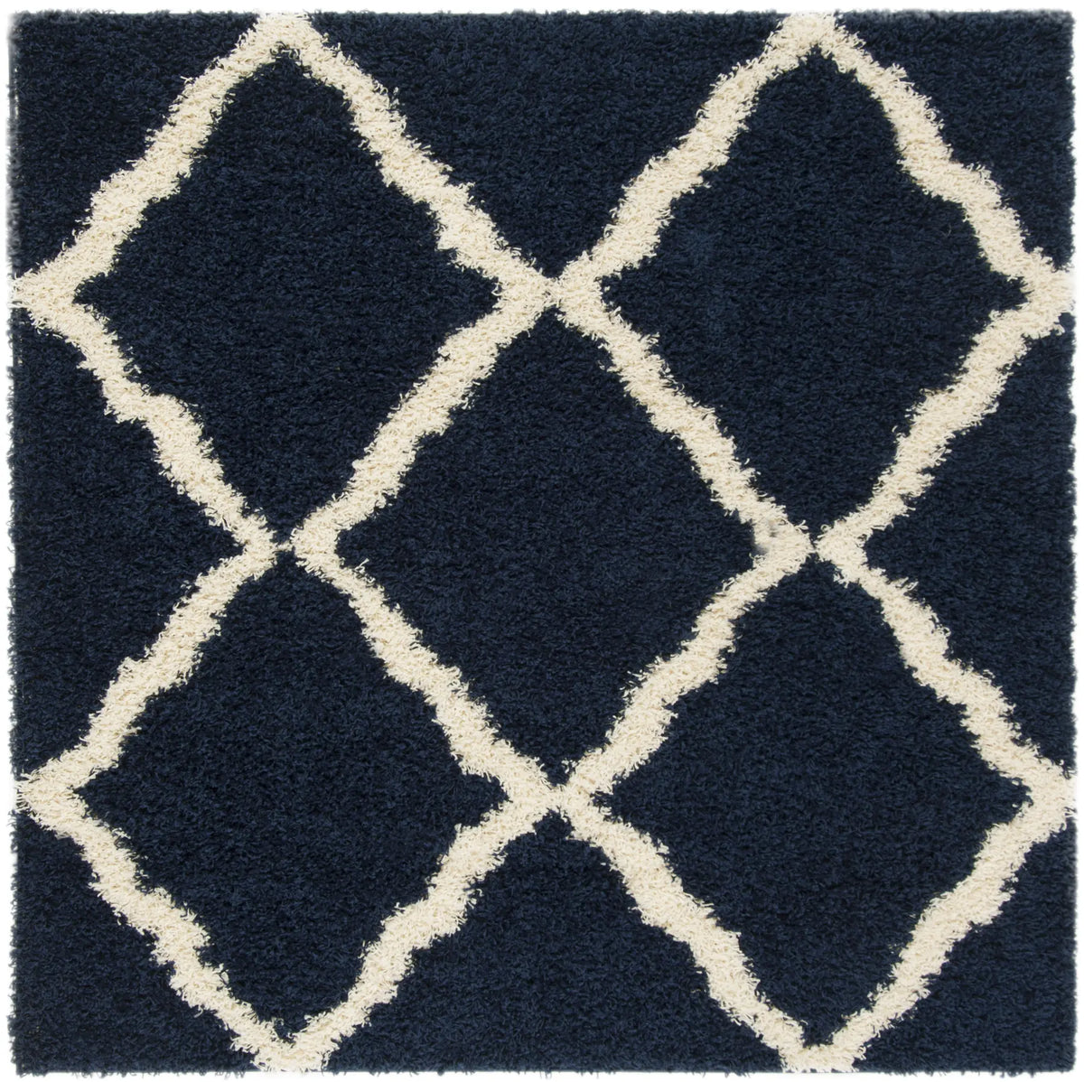 Safavieh Sgd-Dallas Shag 6'-0" x 6'-0" Rug in Navy / Ivory
