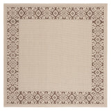 Safavieh Courtyard 6'-7" x 6'-7" Rug in Cream / Light Chocolate