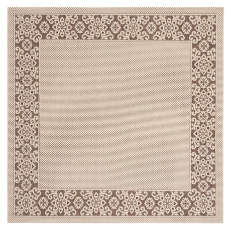 Safavieh Courtyard 6'-7" x 6'-7" Rug in Cream / Light Chocolate
