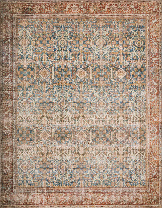 Loloi Layla Lay-04 Ocean / Rust Rugs - main flat