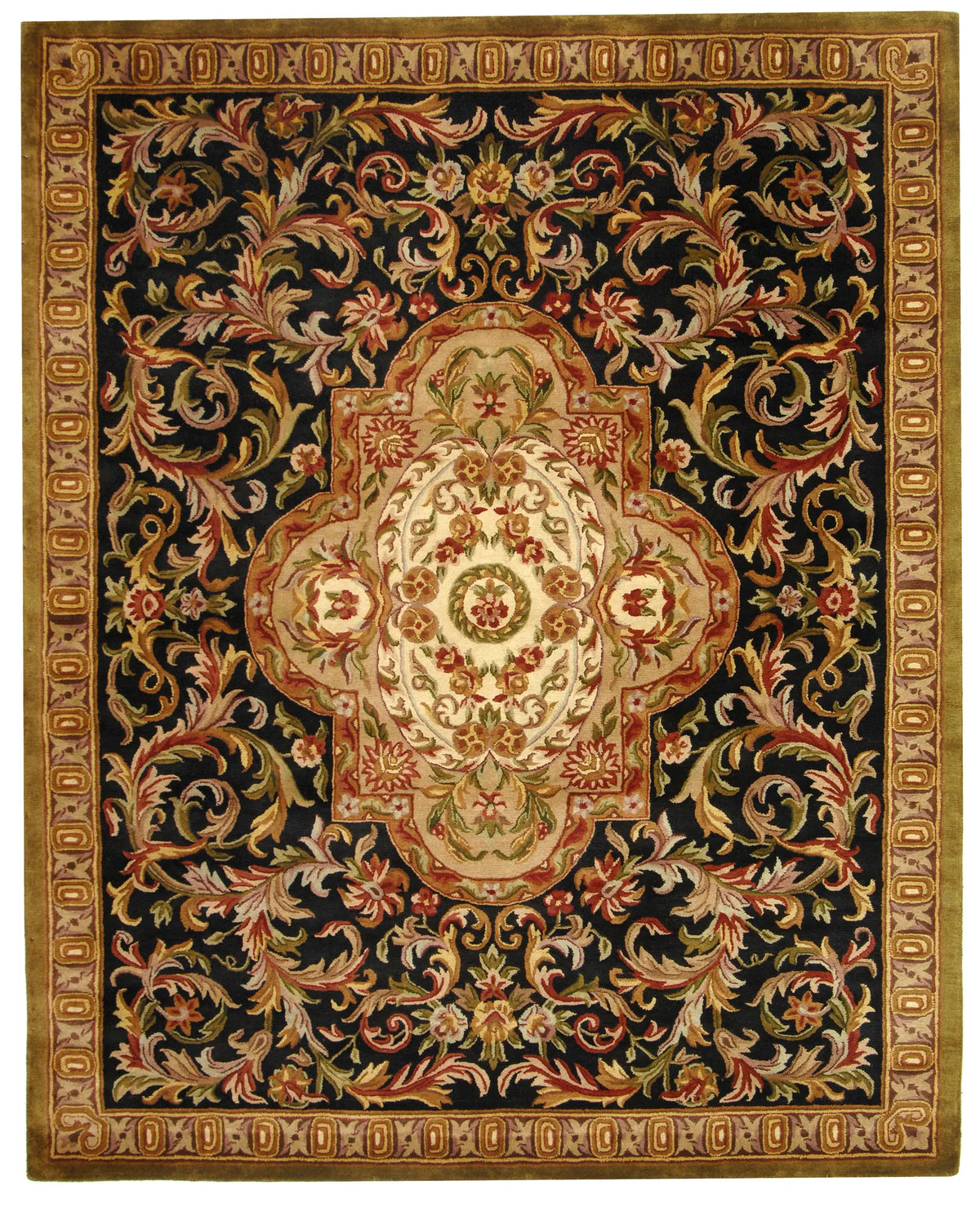 Safavieh Classic 9'-6" x 13'-6" Rug in Black / Beige