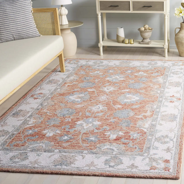 Safavieh Heritage 4'-0" x 6'-0" Rug in Rust / Ivory