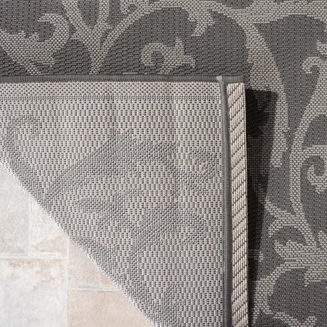 Safavieh Courtyard 4'-0" x 5'-7" Rug in Anthracite / Light Grey