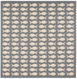 Safavieh Courtyard 6'-7" x 6'-7" Rug in Grey / Beige