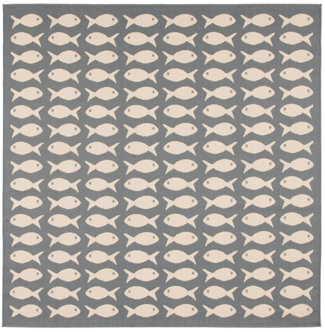 Safavieh Courtyard 6'-7" x 6'-7" Rug in Grey / Beige