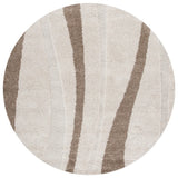 Safavieh Florida Shag 5'-0" x 5'-0" Rug in Cream / Dark Brown