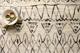 Loloi Emory EB-09 Heather Gray / Black Rug - styled aerial 1