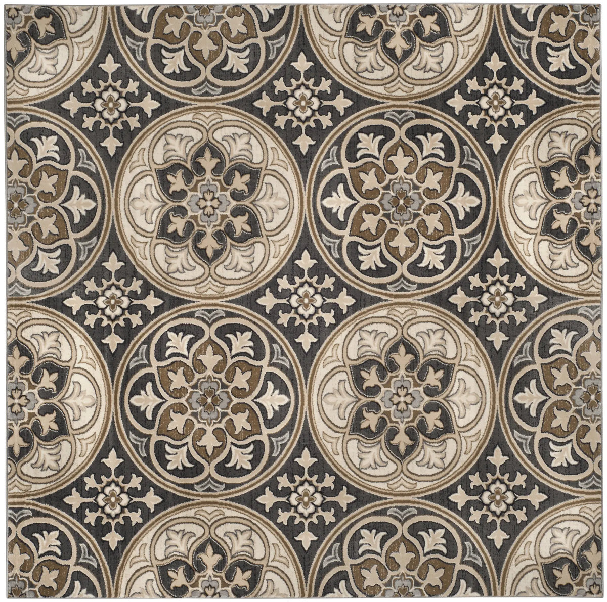 Safavieh Lyndhurst 8'-0" x 8'-0" Rug in Light Grey / Beige