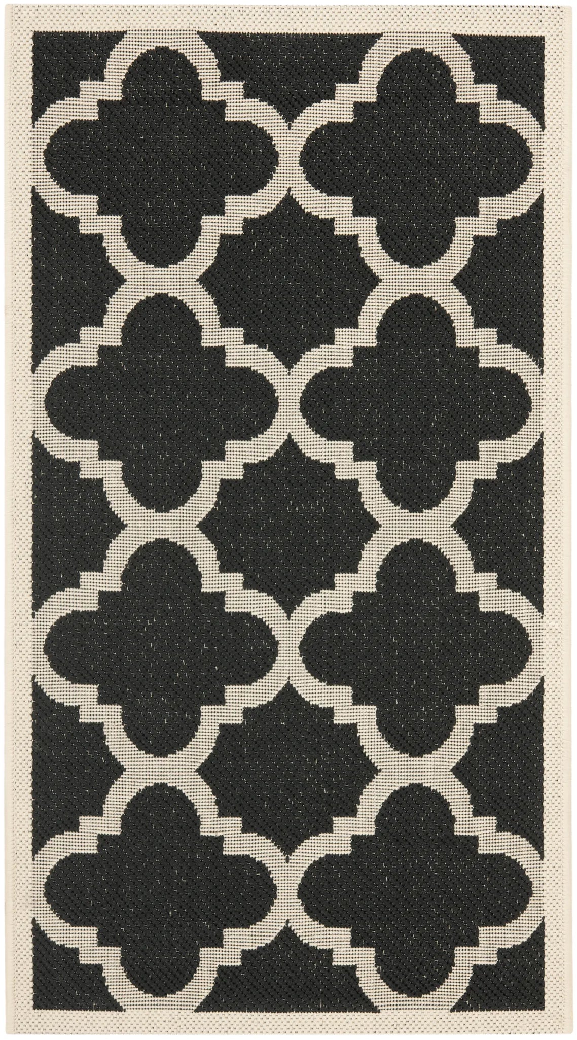 Safavieh Courtyard 2'-0" x 3'-7" Rug in Black / Beige