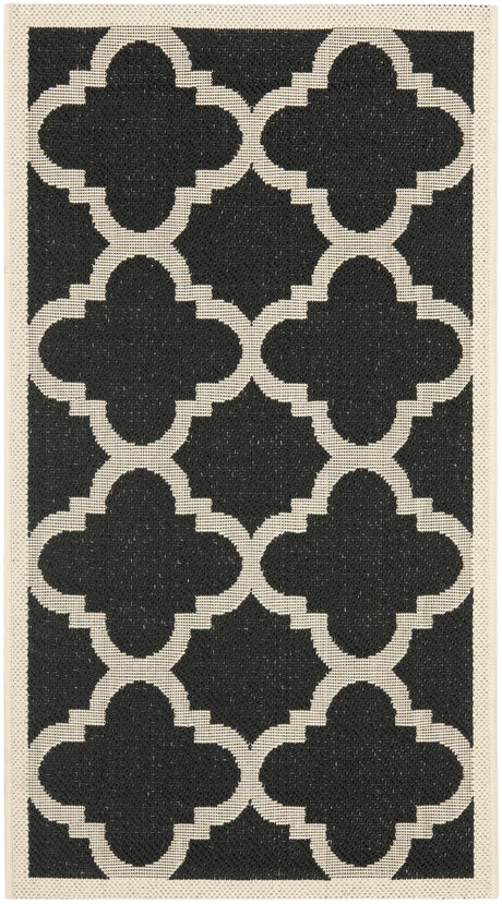 Safavieh Courtyard 2'-0" x 3'-7" Rug in Black / Beige