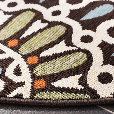 Safavieh Veranda 5'-3" x 5'-3" Rug in Chocolate / Terracotta