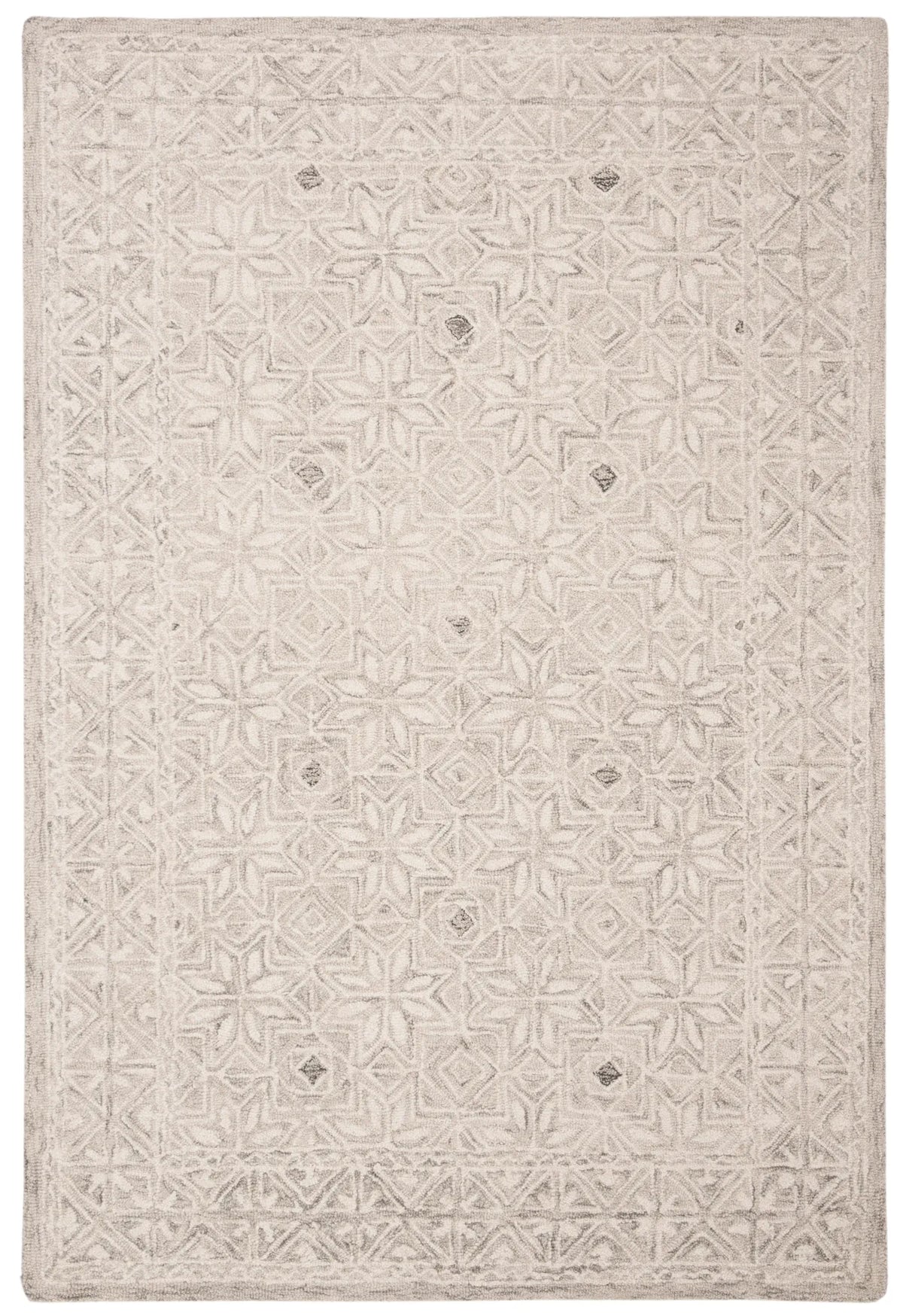 Safavieh Micro-Loop 4'-0" x 6'-0" Rug in Silver / Ivory