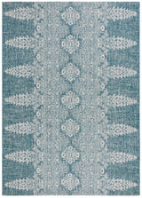 Safavieh Courtyard 8'-0" x 11'-0" Rug in Teal / Grey