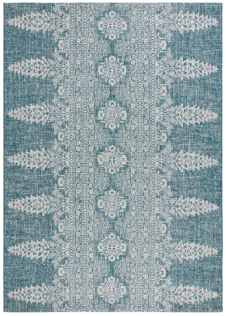 Safavieh Courtyard 8'-0" x 11'-0" Rug in Teal / Grey
