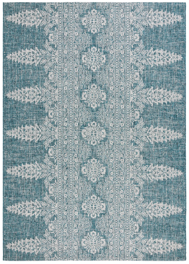 Safavieh Courtyard 8'-0" x 11'-0" Rug in Teal / Grey