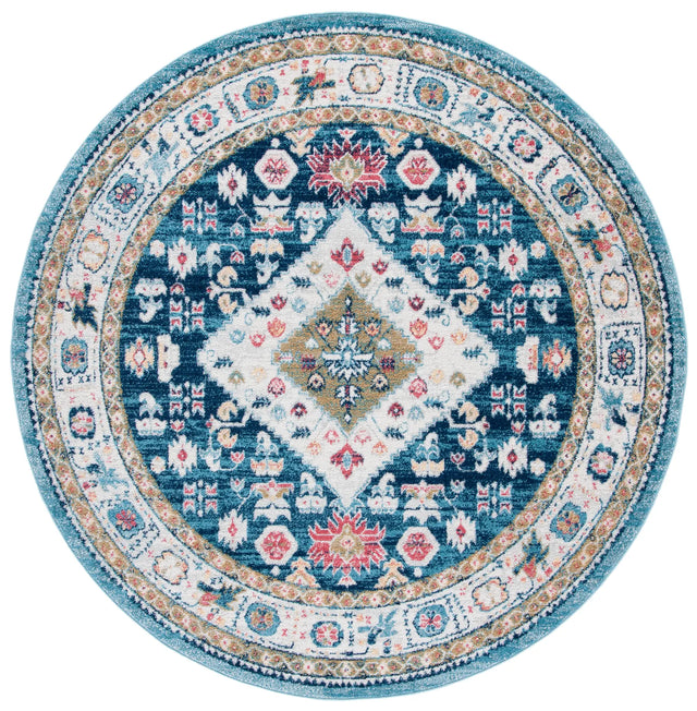 Safavieh Madison 6'-7" x 6'-7" Rug in Light Blue / Ivory