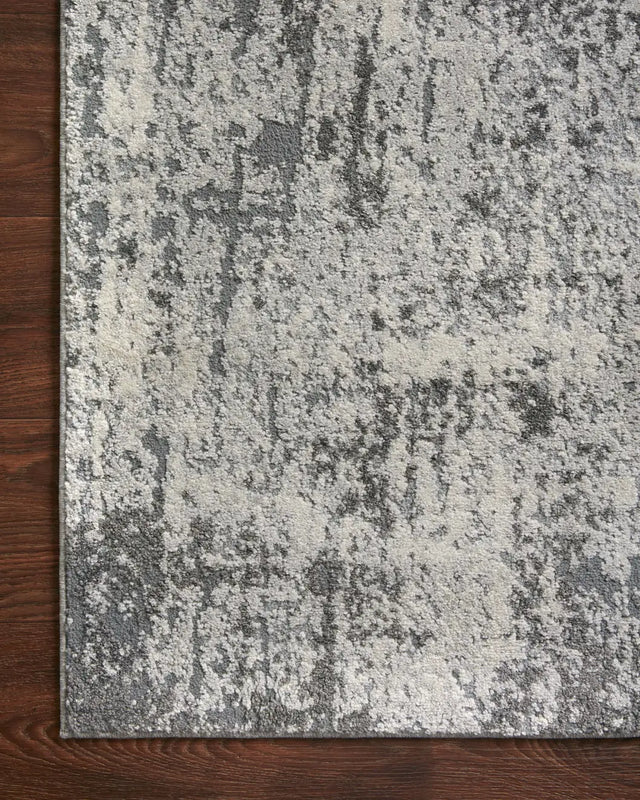 Loloi Austen Aus-01 Pebble/Charcoal Rugs - corner on wood