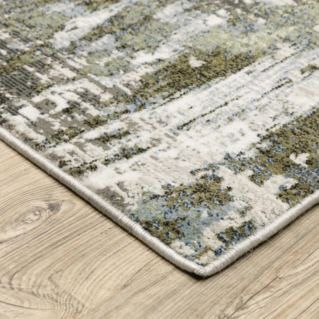 Oriental Weavers Sphinx Caravan 2060F Green/ Blue Rugs - corner detail