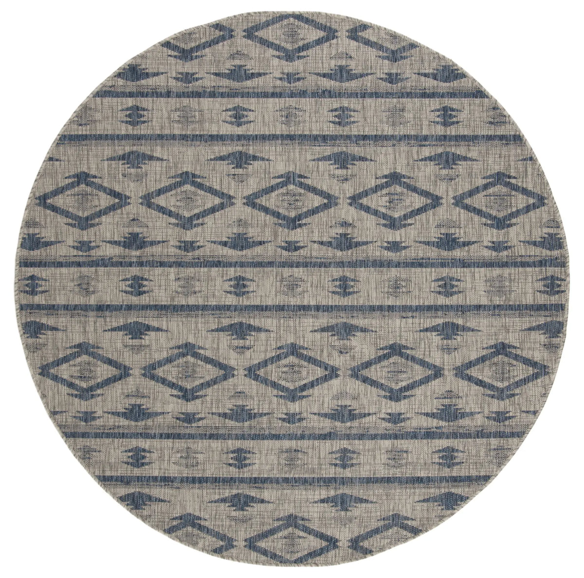 Safavieh Courtyard 6'-7" x 6'-7" Rug in Grey / Navy