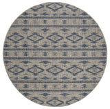 Safavieh Courtyard 6'-7" x 6'-7" Rug in Grey / Navy