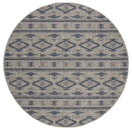 Safavieh Courtyard 6'-7" x 6'-7" Rug in Grey / Navy