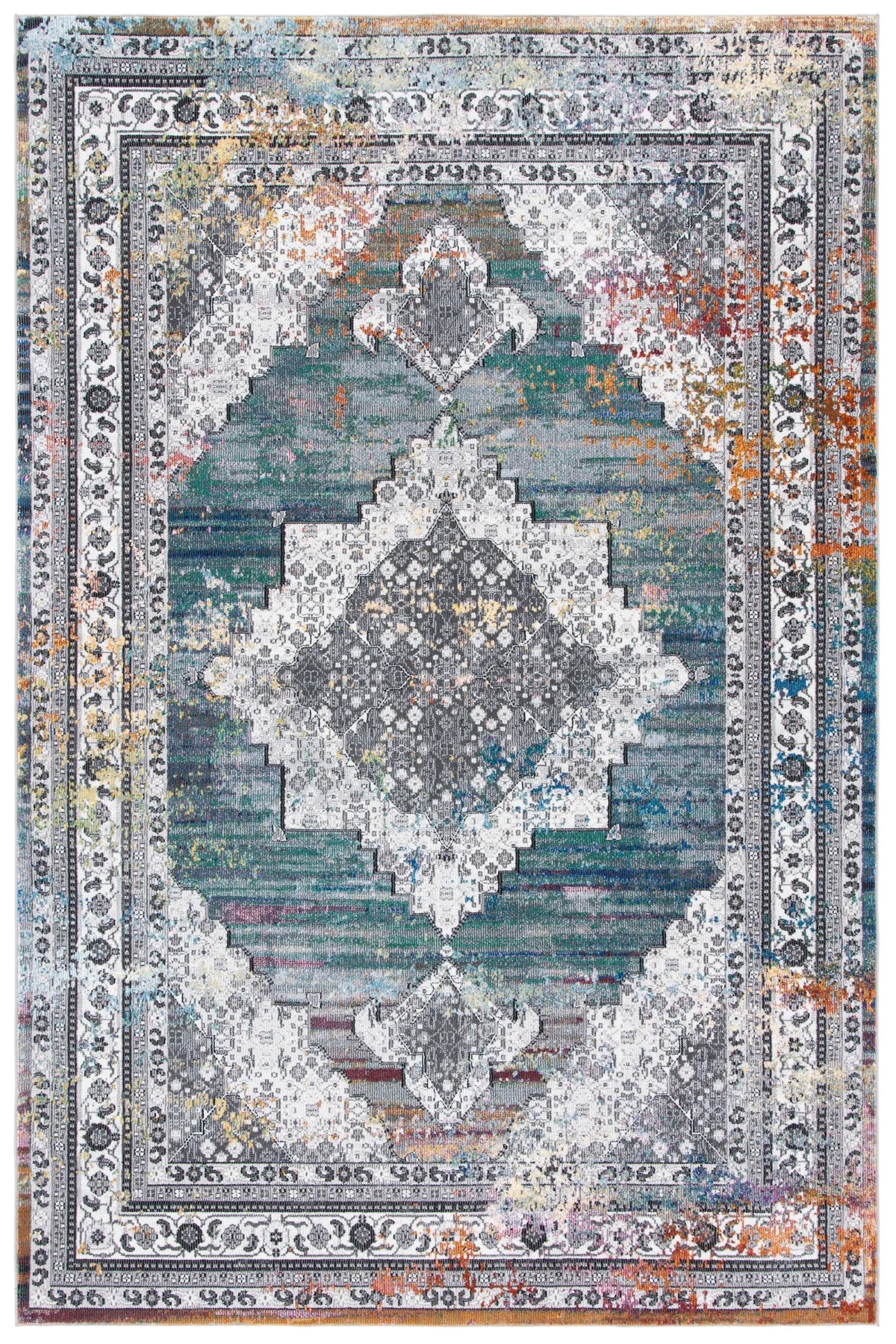 Safavieh Aria 4'-0" x 6'-0" Rug in Ivory / Blue