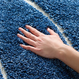 Safavieh Florida Shag 4'-0" x 6'-0" Rug in Dark Blue / Cream