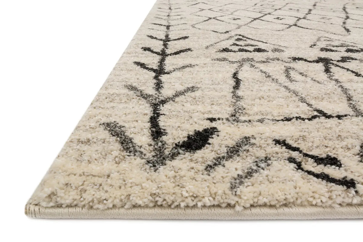 Loloi Emory EB-09 Heather Gray / Black Rug - rug corner