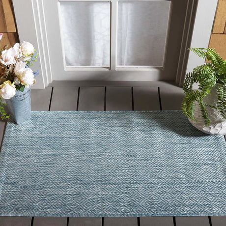 Safavieh Courtyard 2'-0" x 3'-7" Rug in Aqua / Aqua
