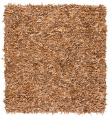 Safavieh Leather Shag 6'-0" x 6'-0" Rug in Light Gold
