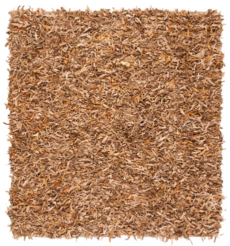 Safavieh Leather Shag 6'-0" x 6'-0" Rug in Light Gold