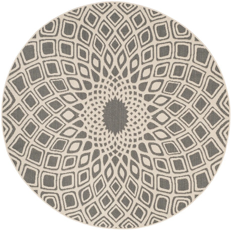 Safavieh Courtyard 6'-7" x 6'-7" Rug in Anthracite / Beige