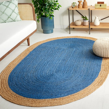 Safavieh Natural Fiber 5'-0" x 8'-0" Rug in Royal Blue / Natural