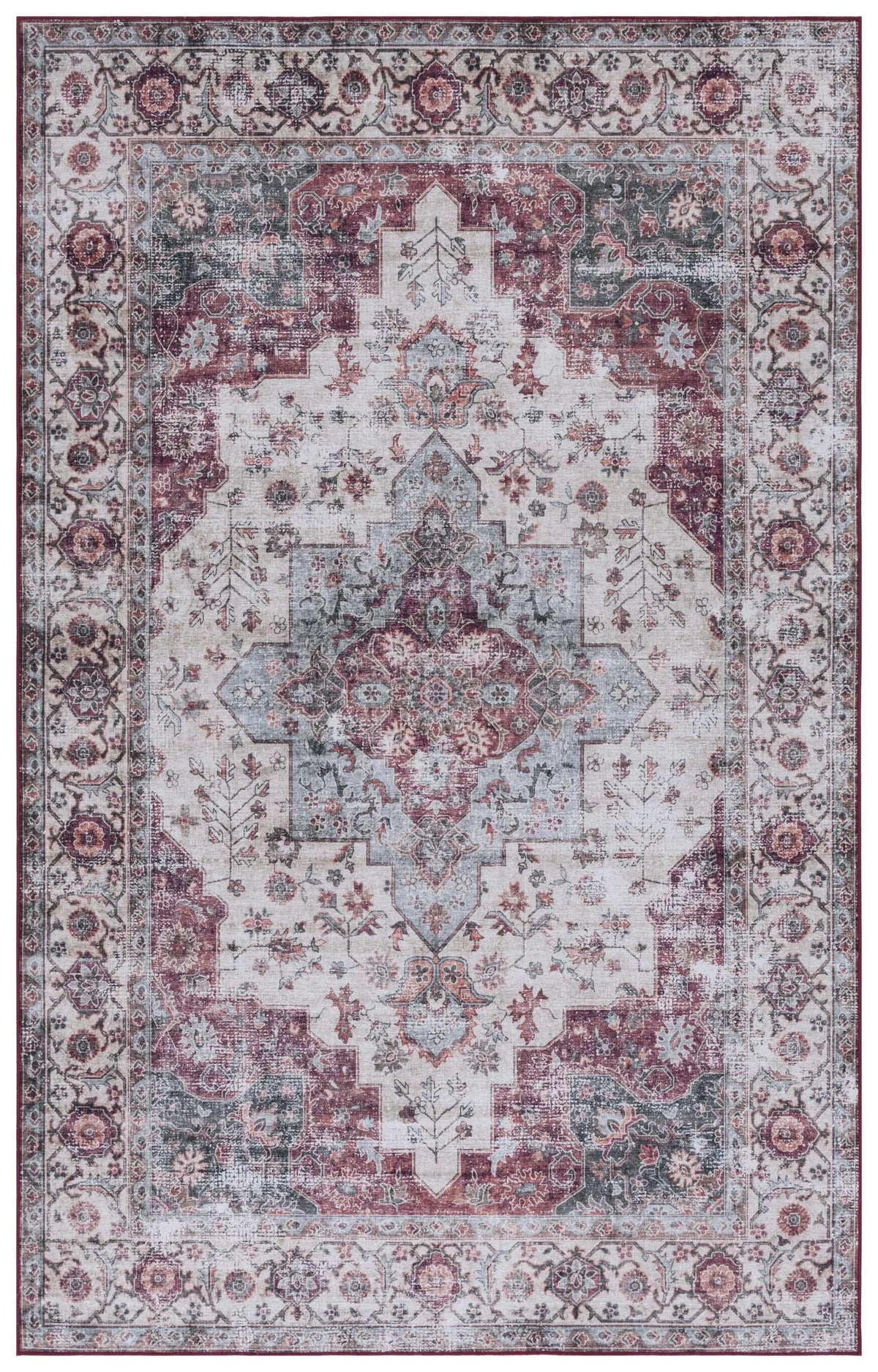 Safavieh Tucson 4'-0" x 6'-0" Rug in Beige Green / Rust