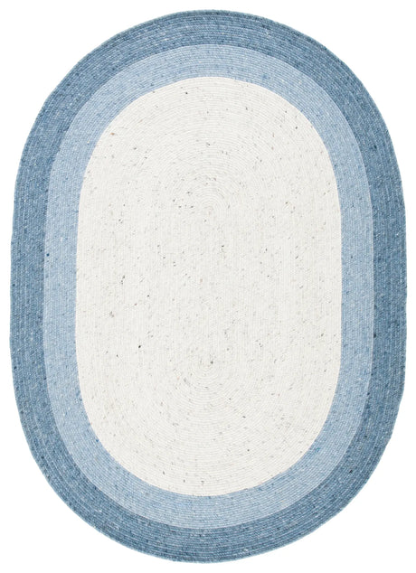 Safavieh Braided 5'-0" x 7'-0" Rug in Ivory / Blue
